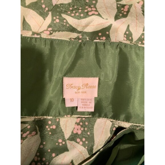 Tracy Reese Green Leaf Patterned Strapless Dress, Size 10 - Picture 5 of 5